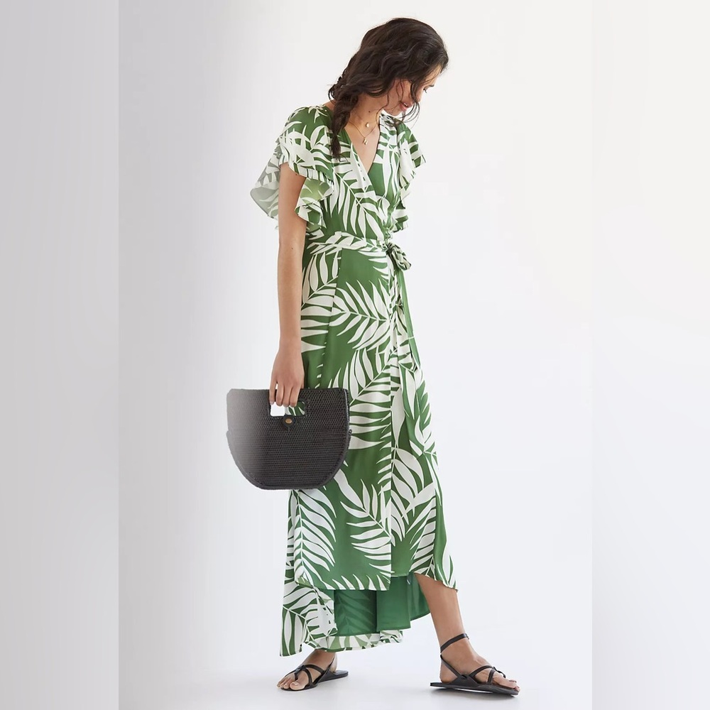 Hutch Palms Print Wrap Maxi Dress